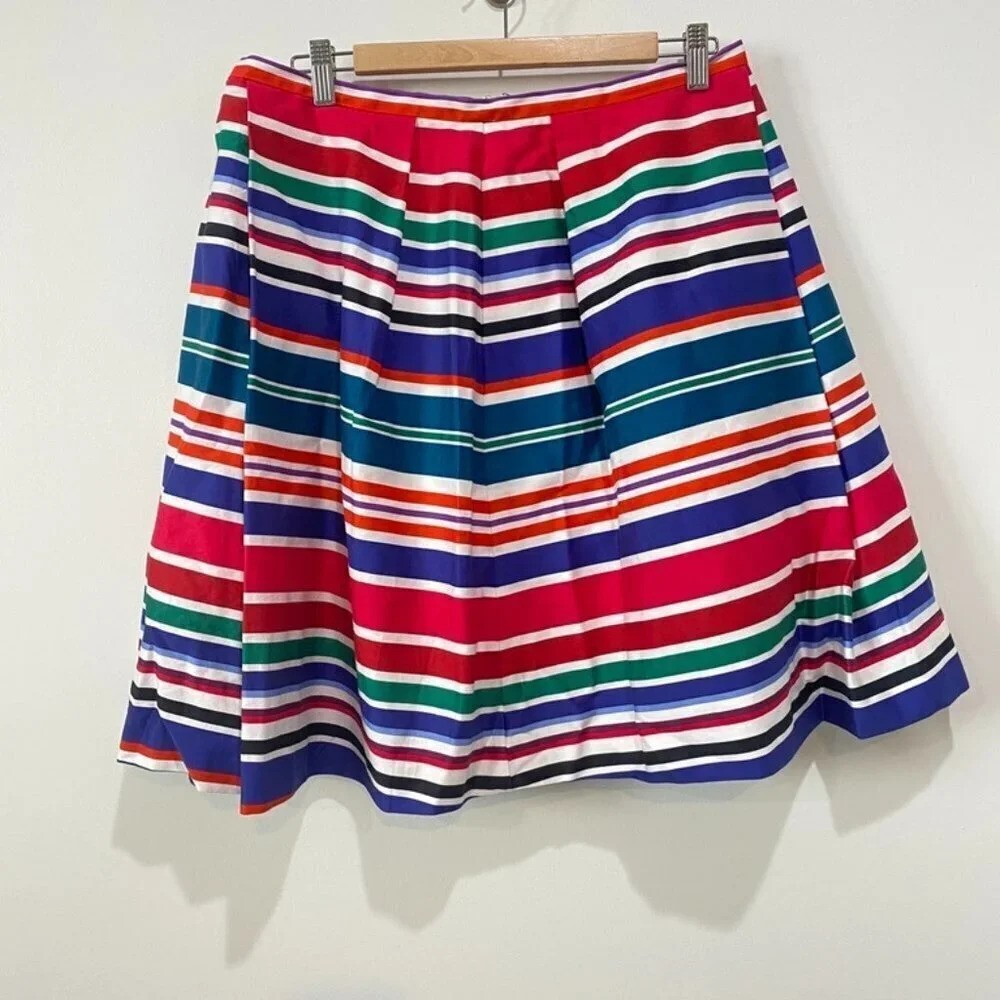 Pink Tartan Striped Flare Skater Skirt Size 10